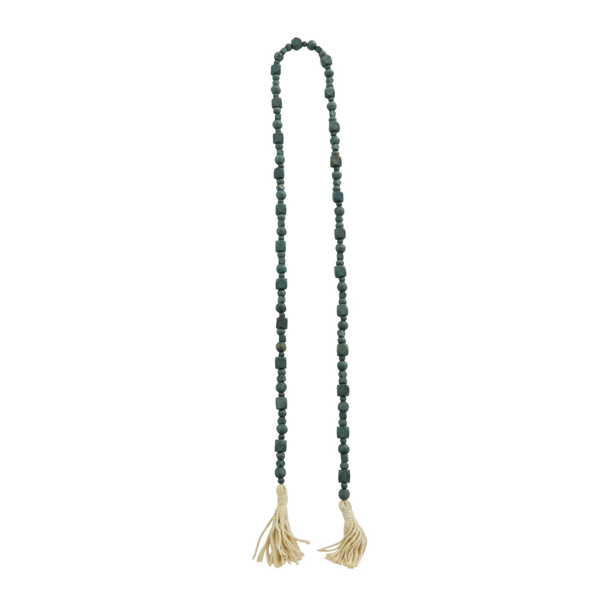 80" Geometric Wood Bead Garland with Tassels